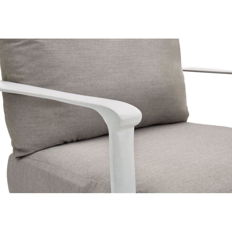 Chaise de patio avec coussins Aspen, Taupe, Gris clair, Non