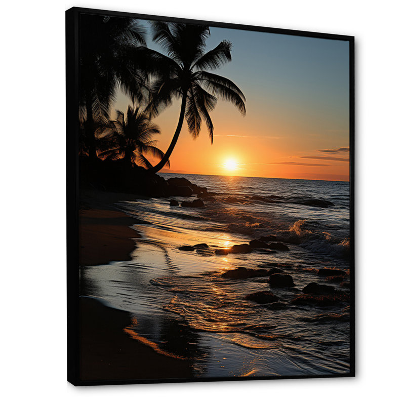 «Miami Sunrise Magic I», reproduction sur toile, H 20 po x l 12 po x P 1 po, Cadre flottant noir