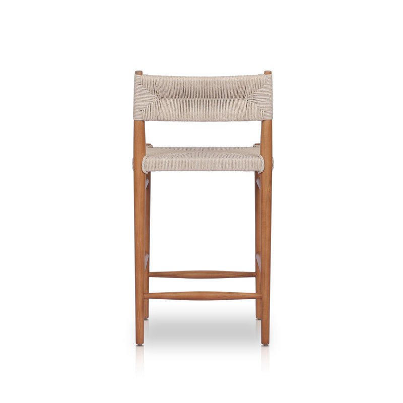 Outdoor Teak Bar Stool, Light Brown, Natural Teak, 26"