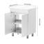 Meuble-lavabo autoportant avec armoires à fermeture douce pour petits espaces