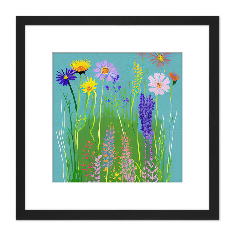 Wildflower Floral Garden Meadow Bright - Single Picture Frame Painting