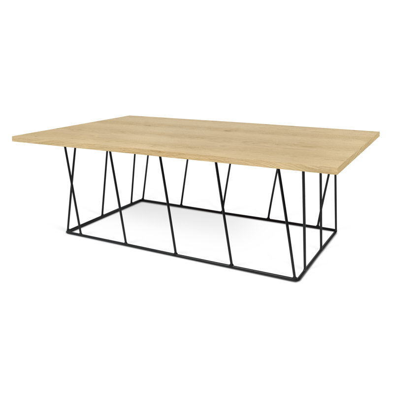 Capp Solid Coffee Table, Oak, Black