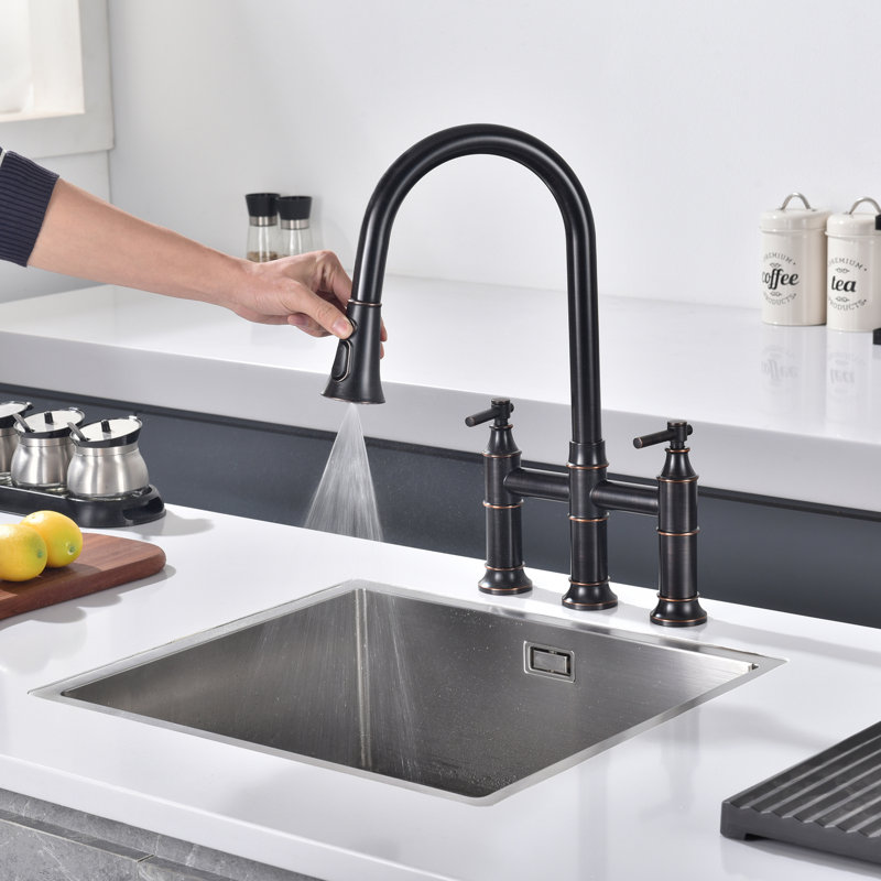 Robinet de cuisine rétractable Sumerain SWF6119PQ-XX, Bronze huilé