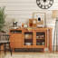Buffet extensible avec table de salle à manger à abattants, armoire de rangement moderne de style Mid-Century