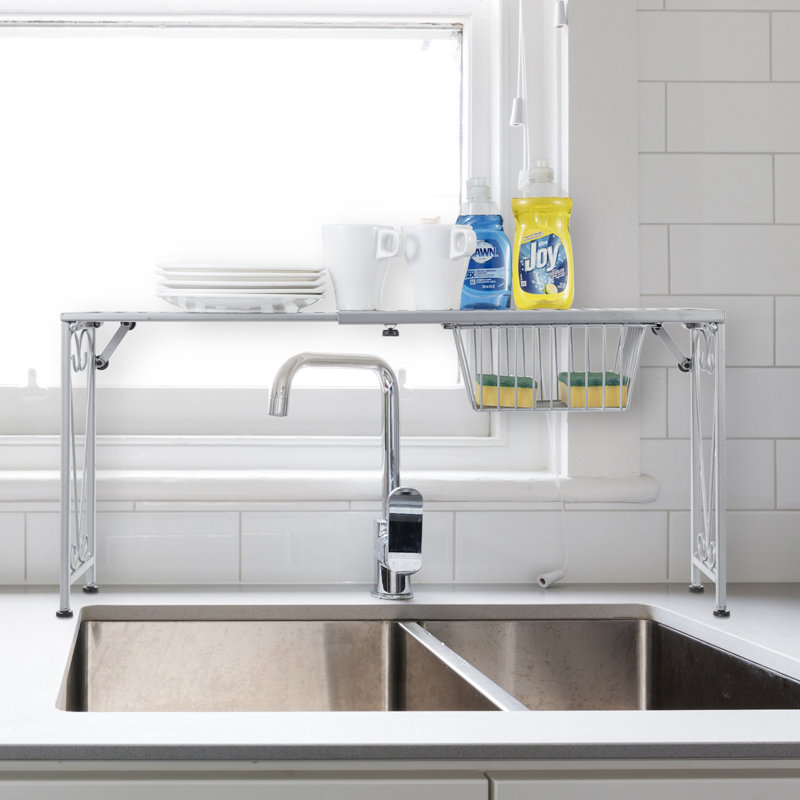 Adjustable Over the Sink Dish Rack, Silver