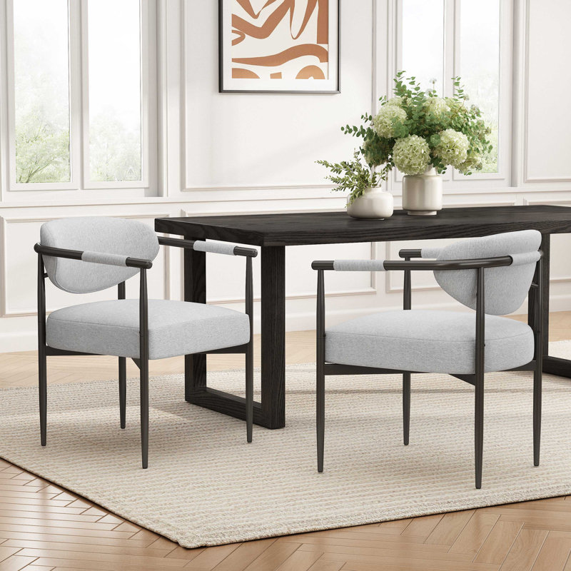 Chaises de salle à manger rembourrées avec structure en fer, fauteuils d'appoint Modern