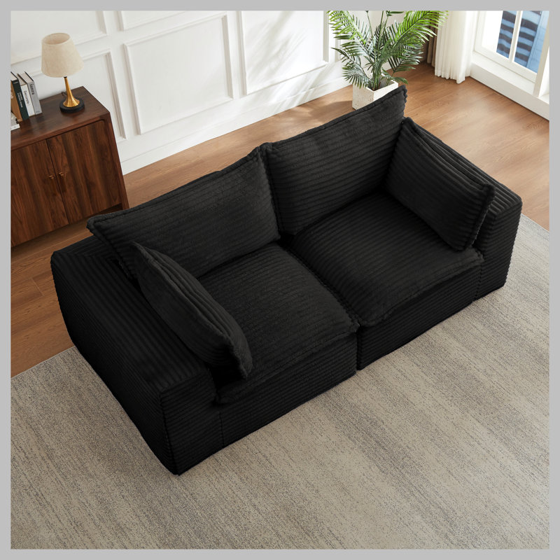 Canapé modulaire Boneless, Noir