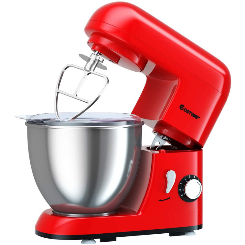 COSTWAY 6 Speed 4L Stand Mixer, Red