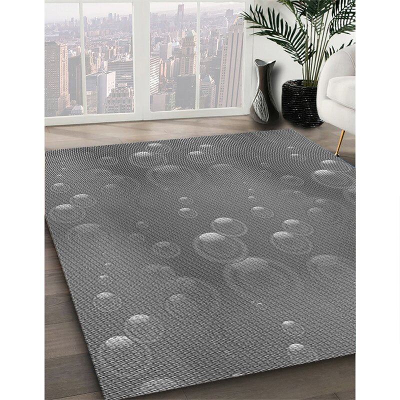 Tapis 100% à motifs lavables à la machine 2989 WSH-PAT3085-GRY, Carré 7 pi