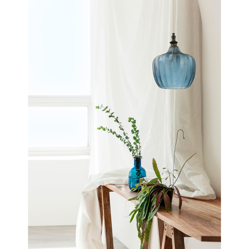 1 - Light Single Pendant, Black, Dark Blue