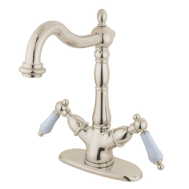 Heritage Vessel Sink Bathroom Faucet, Polished Brass, Lever