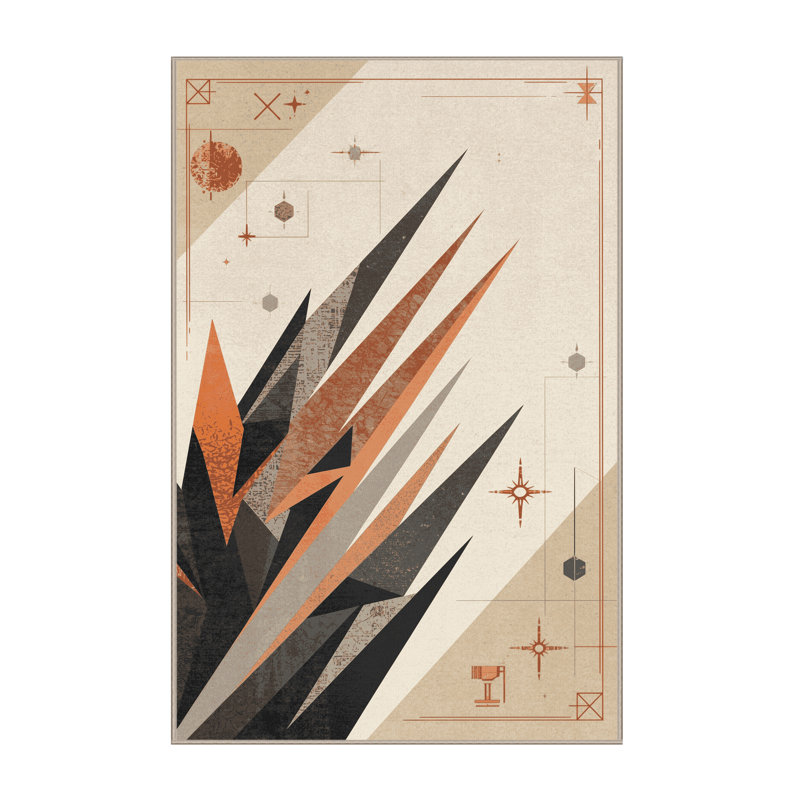 Tapis beige moelleux moelleux et moderne Iseminger Svarog, 8 x 10