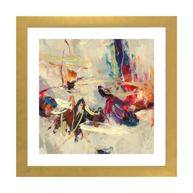 Positif, énergie positive III par Randy Hibberd - reproduction d'art, H 24 po x l 24 po x p 1 po, Papier encadré doré