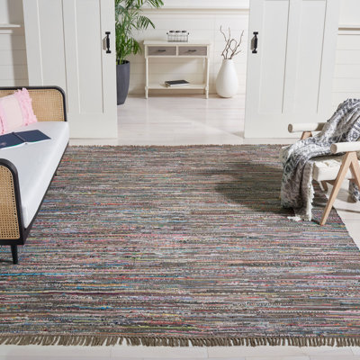 Bussard Rug Hand Woven Cotton Abstract Rug