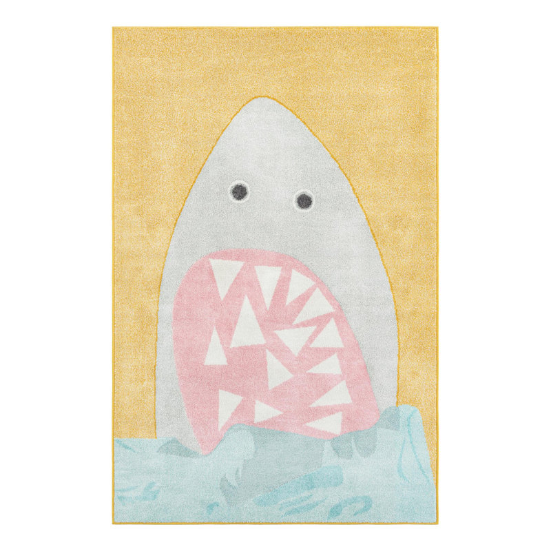 Unique Loom Sharks Whimsy Kids Rug, Rectangle 5'3" x 8'