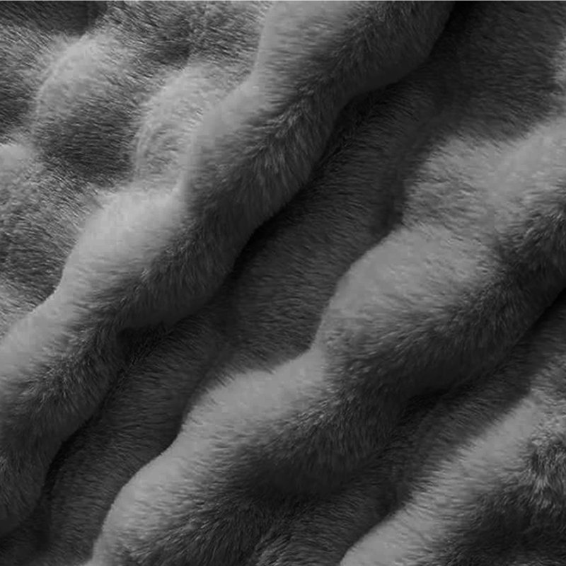 Luxury Thermal Supersoft Faux fur Fitted Sheet - Alpine, Charcoal, Single
