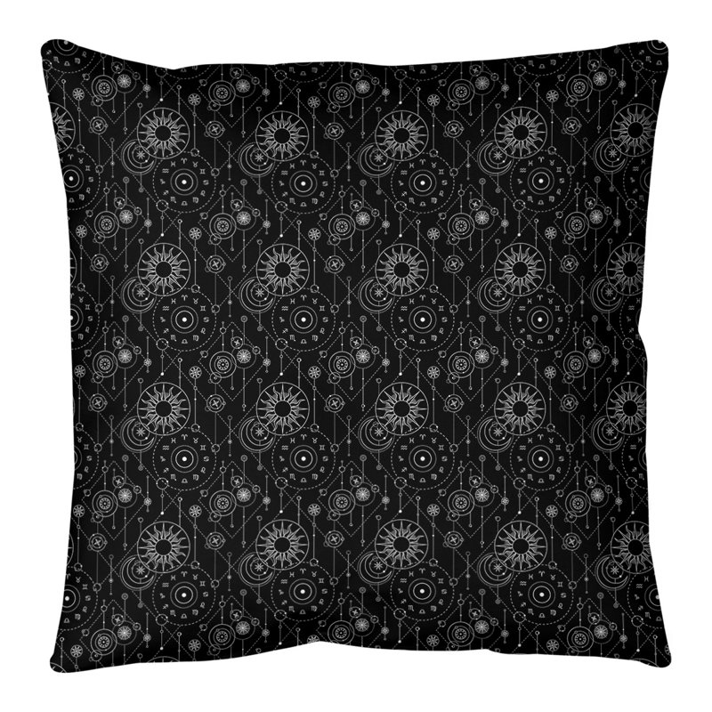 Place de l'astrologie Katelyn Elizabeth, 14 po x 14 po, Pas de bourre, Noir
