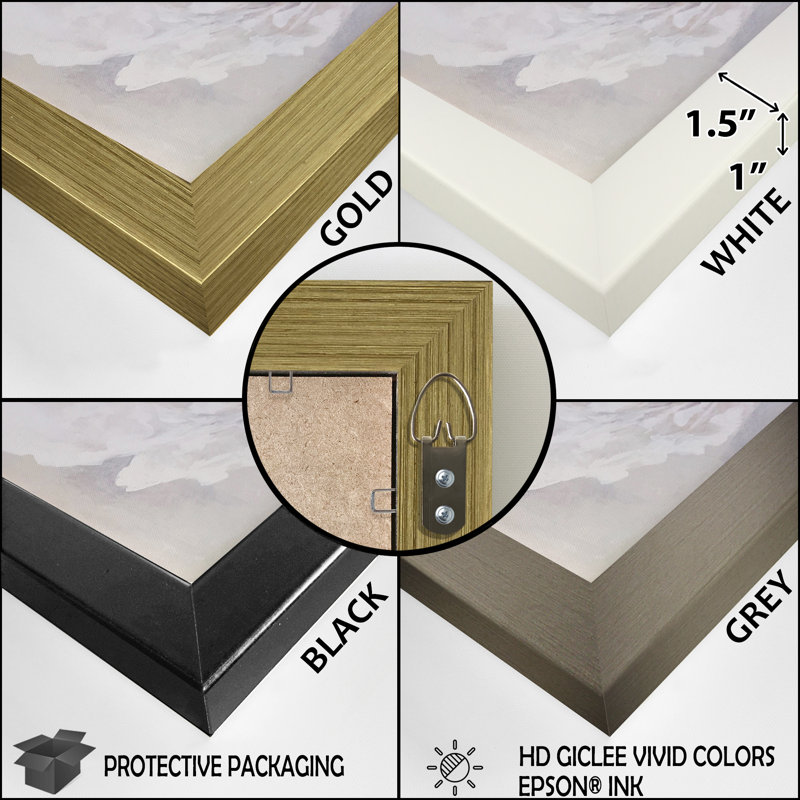 «Blossoms Of Grace Minimalisme Poppies III», reproduction sur toile, Cadre simple noir, H 12 po x l 20 po x P 1 po