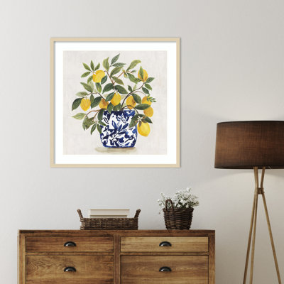 «Lemon Plant I» par Asia Jensen, impression sur bois encadrée