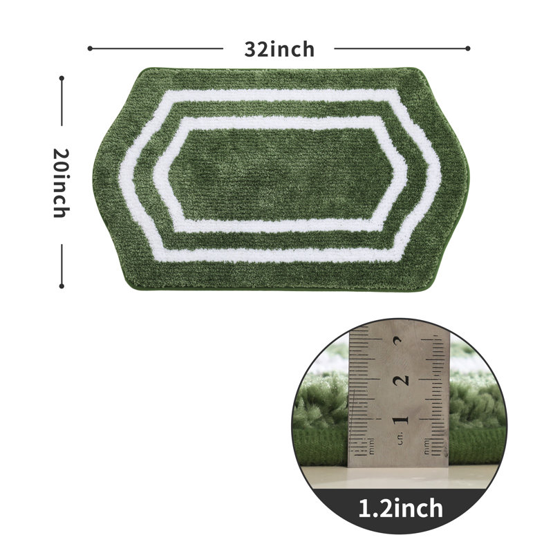 Tapis pour salle de bain Shilyn, Vert, L 20 po x L 32 po