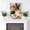 Art mural sur toile rouge et crème à motif floral moderne - décoration florale moderne pour le salon ou la chambre à coucher