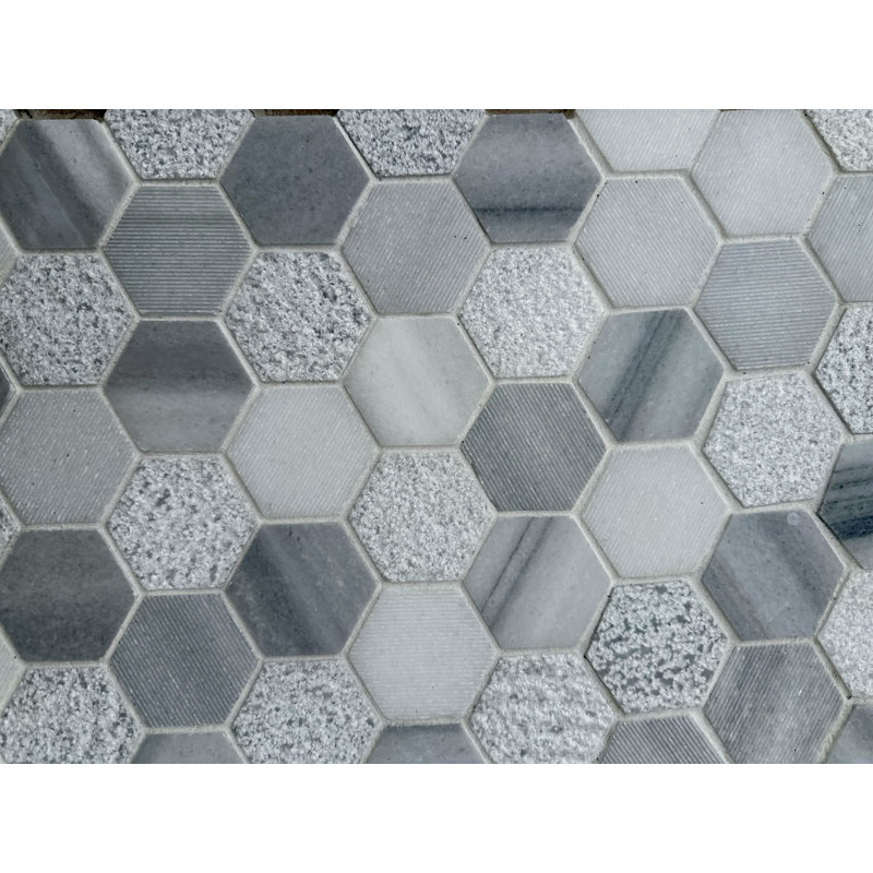 Plancher et mur en mosaïque hexagonale 2 po Marmala