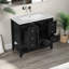 Meuble-lavabo de salle de bain avec lavabo en céramique - meuble-lavabo en bois aggloméré avec tiroirs fonctionnels, armoire fermée, tablette ouverte, finition peinte-1331592266