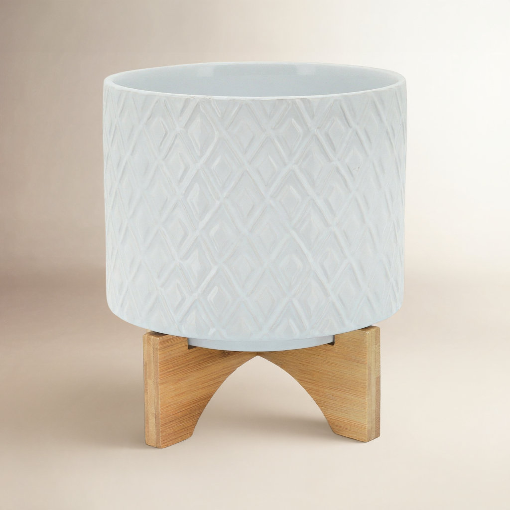 Ceramic Pot Planter, 8" H x 11" W x 11" D