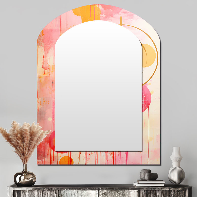 Miroir mural rose et rose, 43 po x 33 po