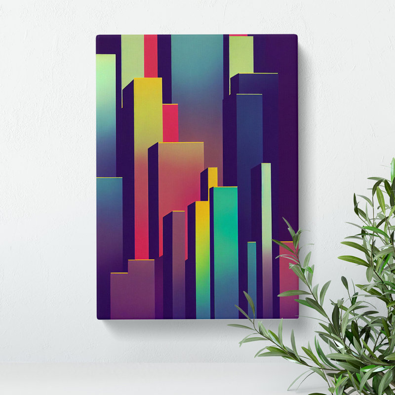 A Fine City Skyline Abstract - Wrapped Canvas Print, 50cm H x 35cm W x 3cm D