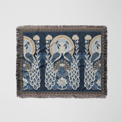 Jeté en mélange de coton Piya Peacock