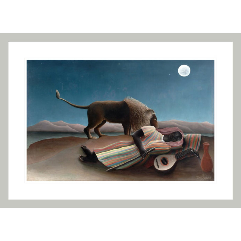 «La Bohémienne endormie» par Henri Rousseau, impression giclée encadrée, 21.37" H x 29.5" W