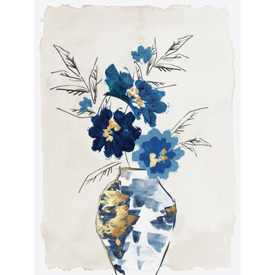 «Sapphire Vase On Canvas» par Eva Watts, reproduction
