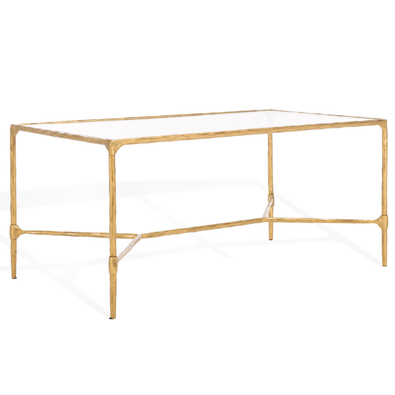 Isabellina Rectangular Coffee Table, Brass