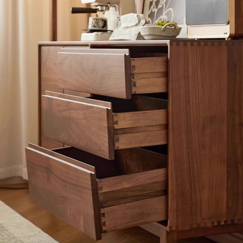 Buffet rétro et simple en bois massif, H 32,28 po x l 47,24 po x P 15,74 po