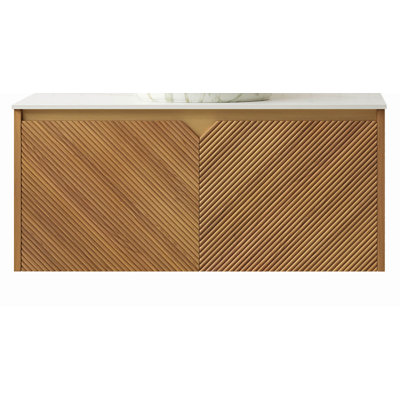 36" Wall-Mounted Plywood Cabinet and Sintered Stone Countertop, NO Basin, NO Faucet and Sink Cover