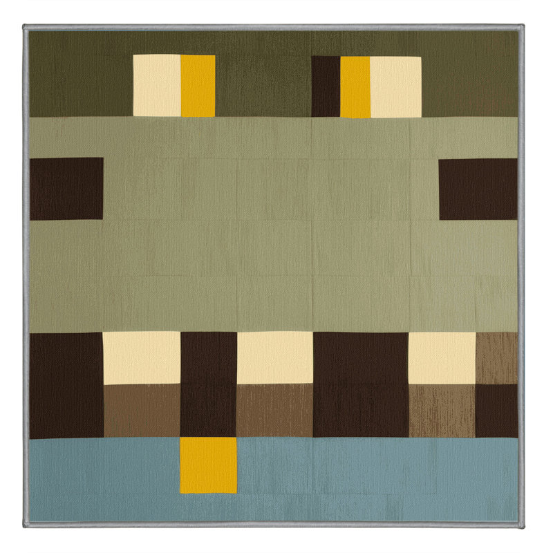 Pixel Patchwork Rug, Square 3'