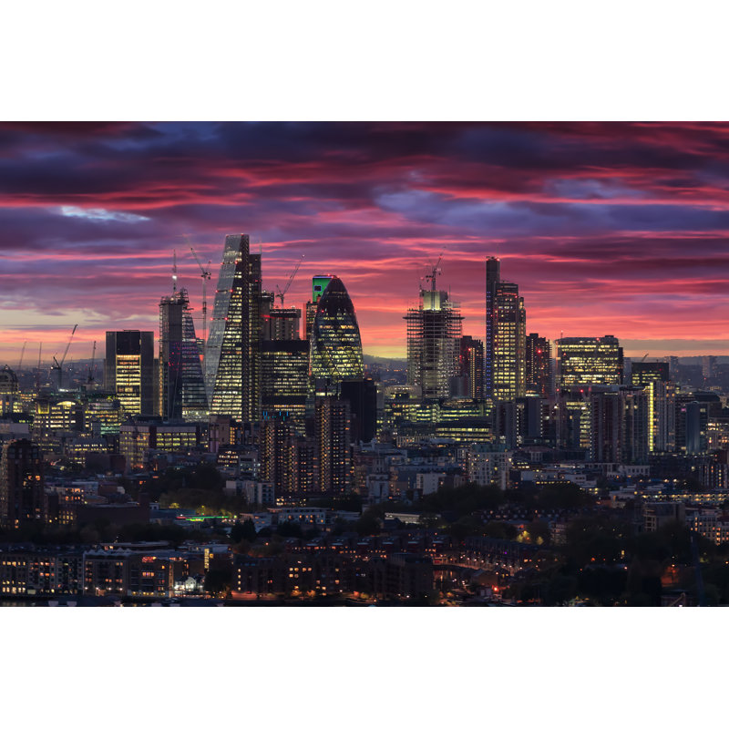 London After Sunset by SHansche - Wrapped Canvas Print, 30cm H x 46cm W