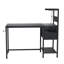 Bureau d'ordinateur avec prise de courant, ports de chargement USB et tablettes de rangement, bureau d'écriture noir pour bureau à domicile | Idée de cadeau