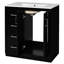 Meuble-lavabo de 30 po avec lavabo en céramique - bois massif et 3 tiroirs Concept de rangement créatif-954814670