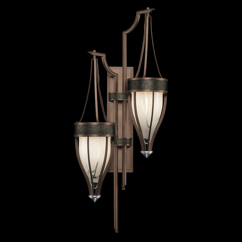 Applique murale H 41,5 po Mirage, Bronze / nickel, Chevalier noir