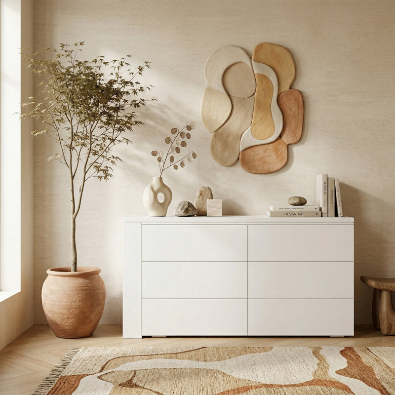 Commode 6 tiroirs avec bureau extensible