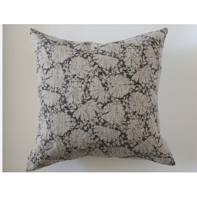 Charcoal Floral Pillow Cover, Dark Gray Throw Pillow
