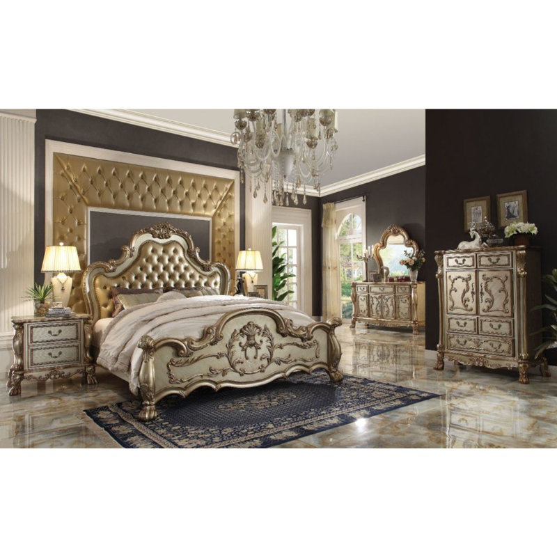 Platform Bed, King, Beige