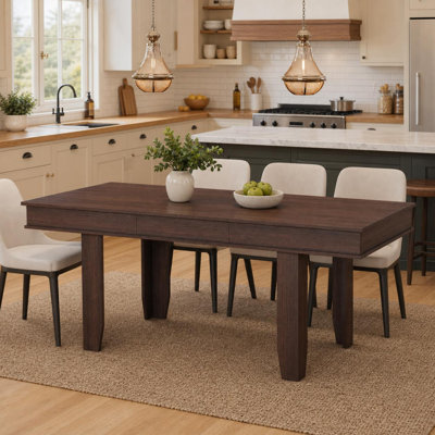 63"-86.6" Extendable Farmhouse Dining Table for 6-10 - Large Rectangular Table with Sturdy Wooden Frame, for Dining Room & Kitchen