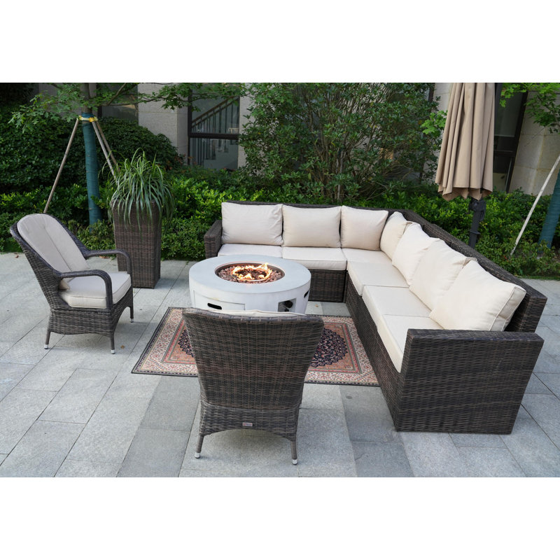 Algird 8 - Person Patio Conversation Set with Cushions