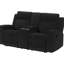Suède doux - gris anthracite foncé, coussins de dossier et leviers manuels pour une assise confortable, revêtement en similicuir inclinable, accoudoirs larges, rangement central
