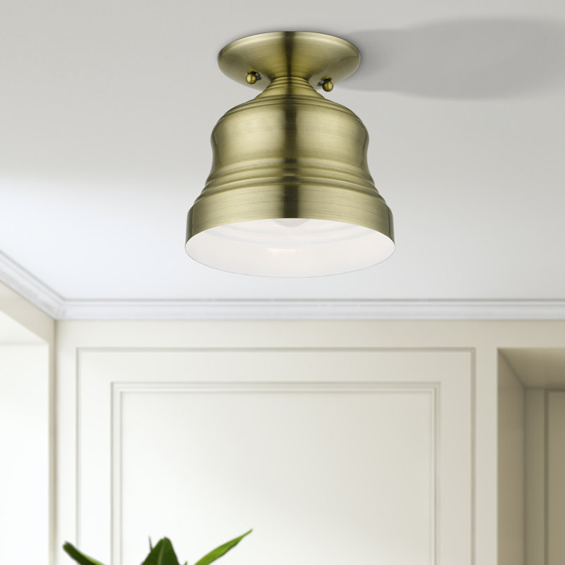 Villisca Flush Mount, Antique Brass, Gold