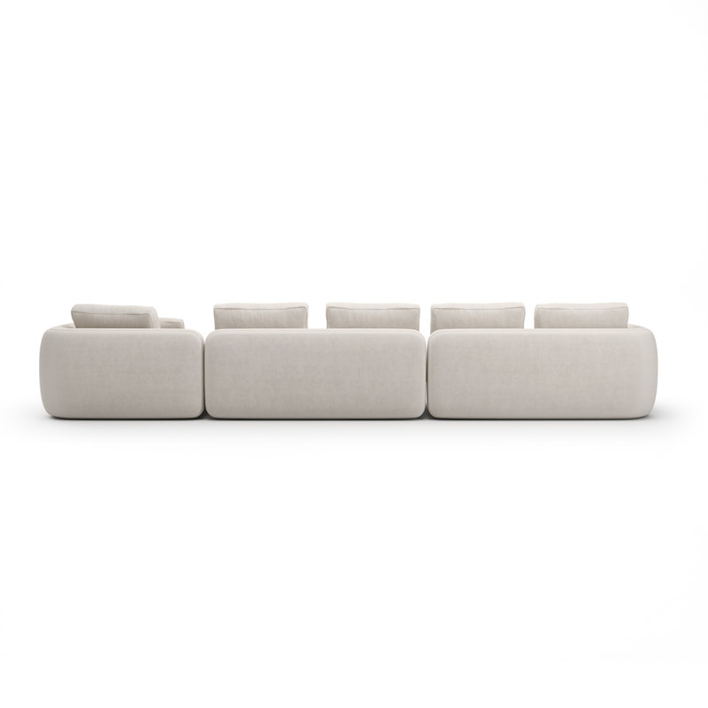 *Overlap Right Chaise Sec Large Ecru, White Polyester Blend