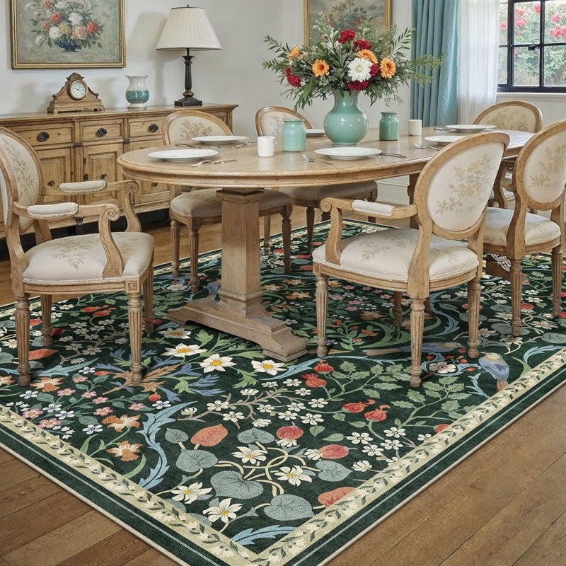 Tapis floral multicolore 5 pi x 7 pi Botanical Bird